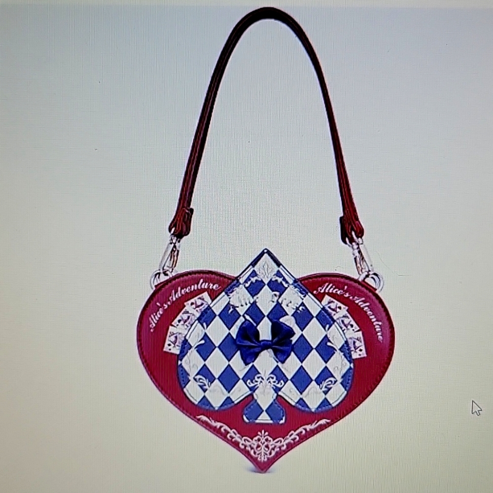 Luckwe Unique Alices Adventure Red vegan crossbody shoulderbag checkerboard NEW…